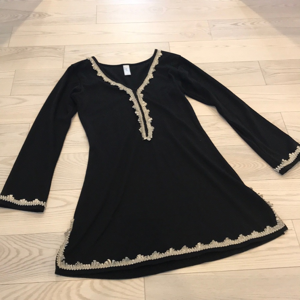 Women’s vfish black dress with metallic finishes